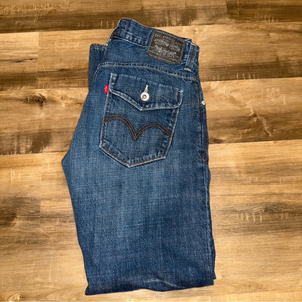 Vintage Levis 514 Slim Straight Flap Pocket Blue Jeans Men’s 34x34